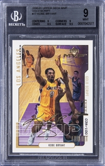 2000-01 Upper Deck MVP “Gold Script” #77 Kobe Bryant (#039/100) - BGS MINT 9